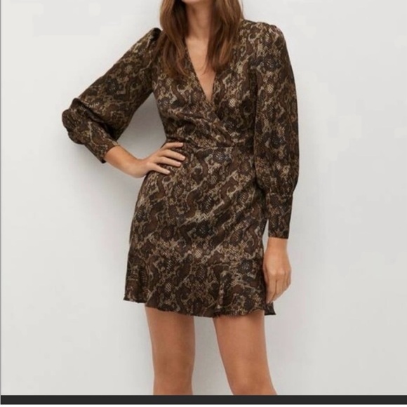 NWT Mango Snakeskin Dress 8 - Picture 2 of 10